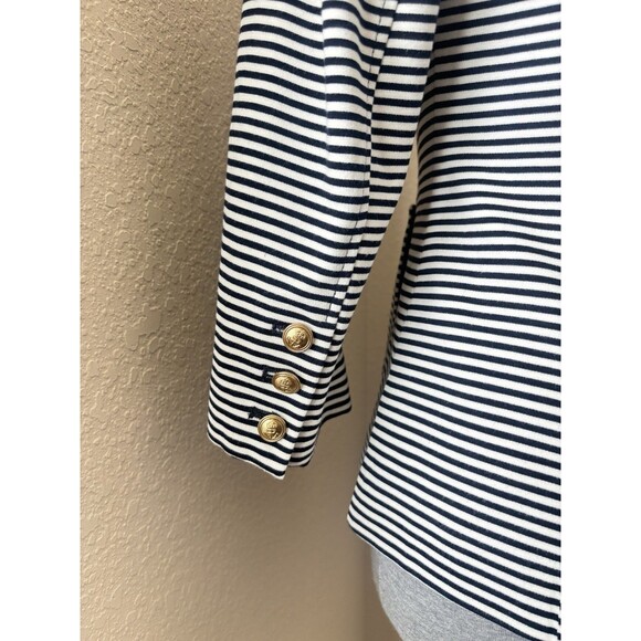 Cabi Size Small Blue Striped Double Breasted Blazer Jacket, Style #823 - Picture 5 of 9